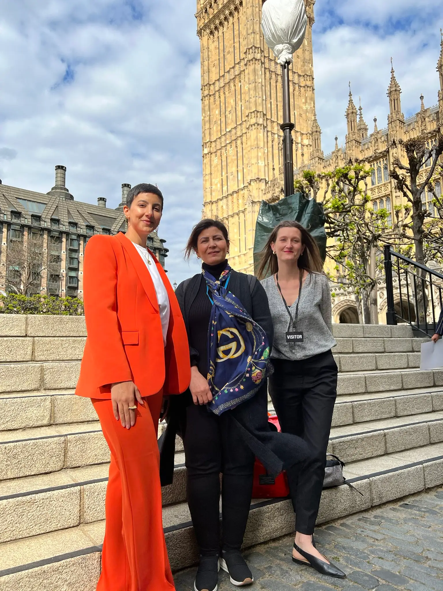 Campaigners for the ending of child marriages outside parliament (