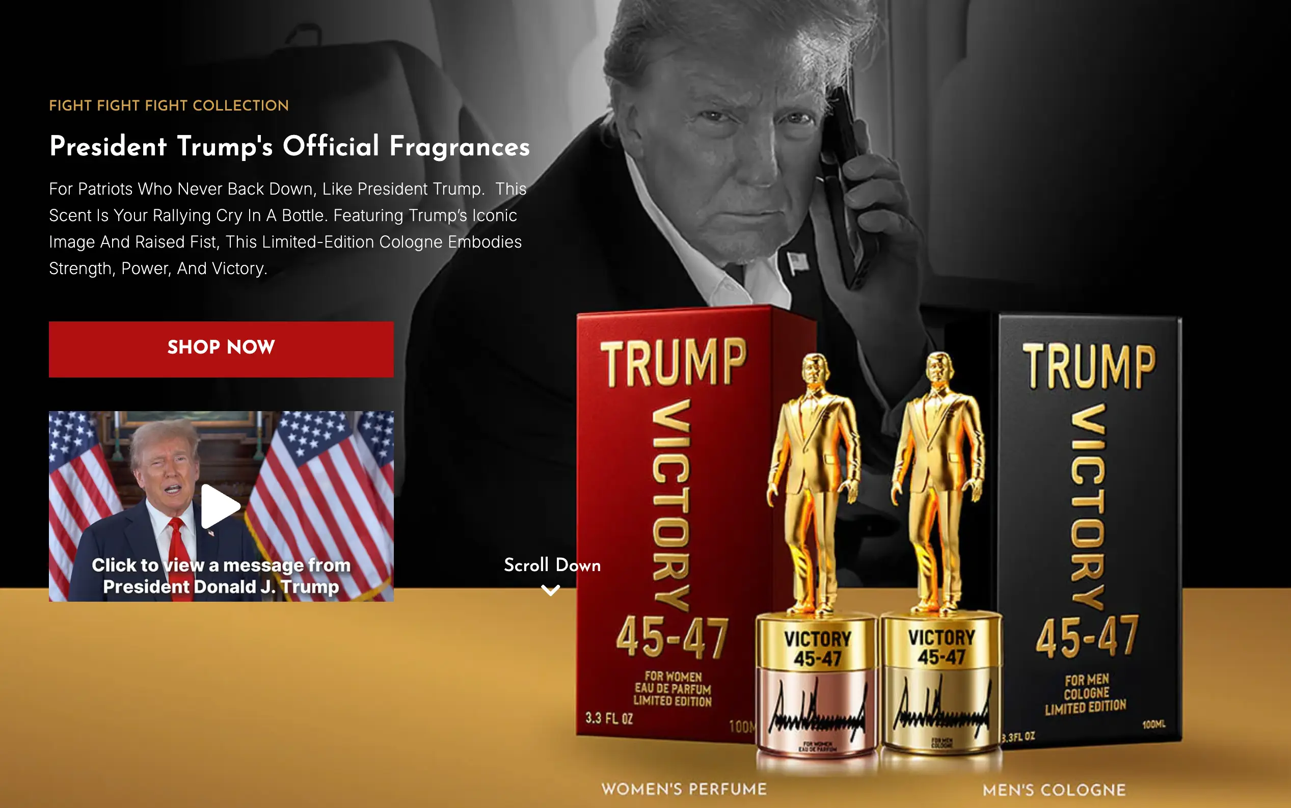 Trump's new site describes the perfumes (Trump Fragrances)