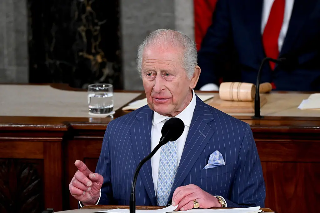 The King made history by becoming the second ever monarch to deliver a speech to US Congress (Bloomberg/Getty Images)