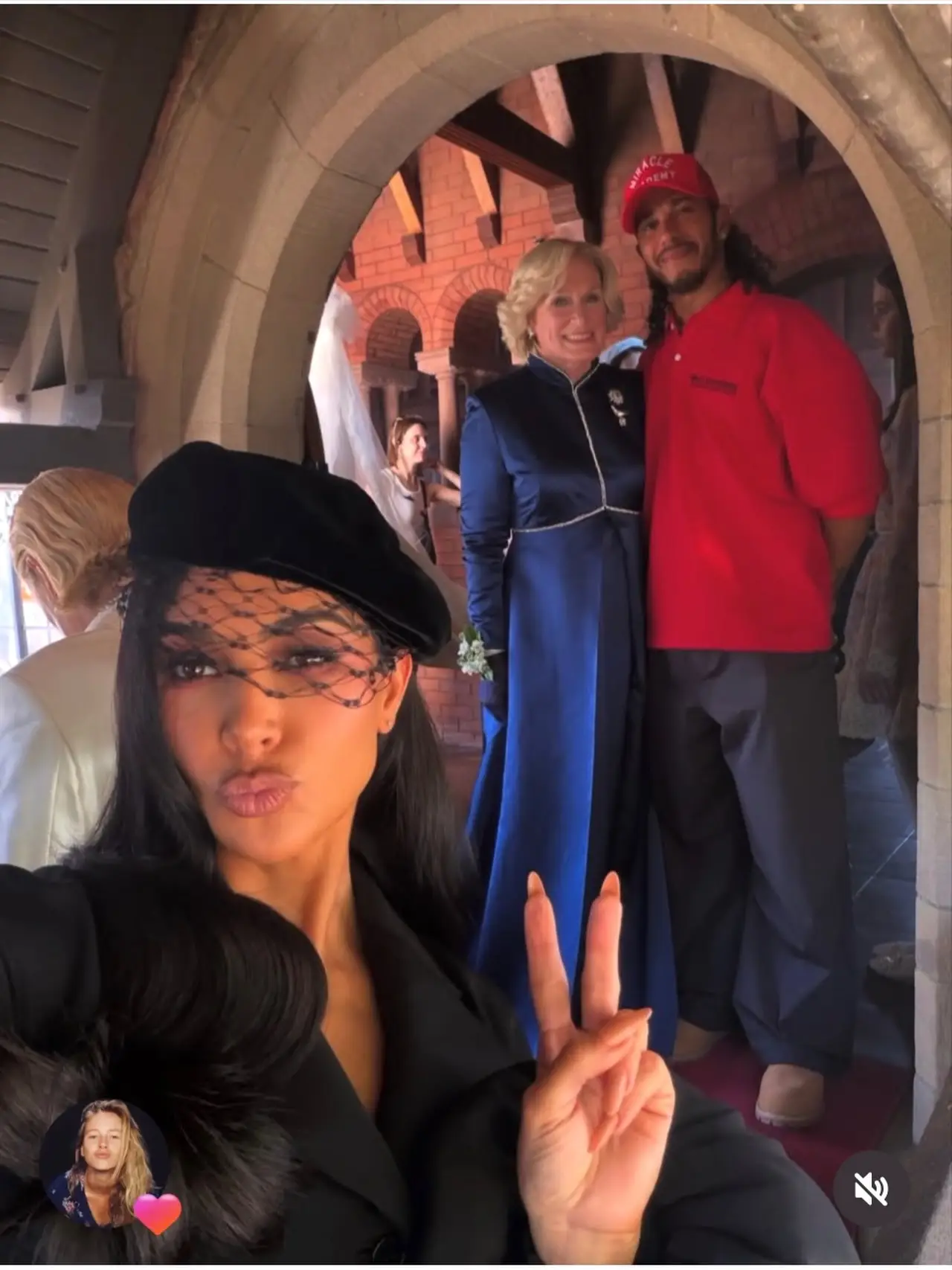 Glenn Close shared a photo featuring Kim Kardashian and Lewis Hamilton (instagram/@glennclose)