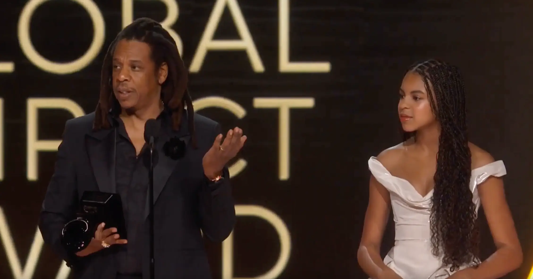 Jay-Z took daughter Blue Ivy with him to collect the award.