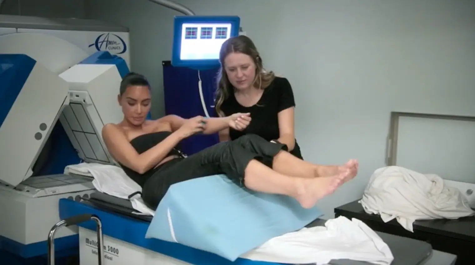 Kardashian could be seen undergoing an MRI scan (Disney+)