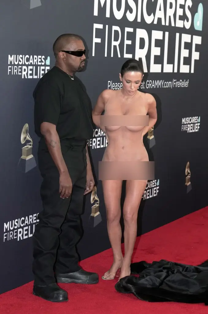 Kanye West and Bianca Censori caused quite a stir at the Grammys on Sunday (Jeff Kravitz / Contributor / Getty Images)