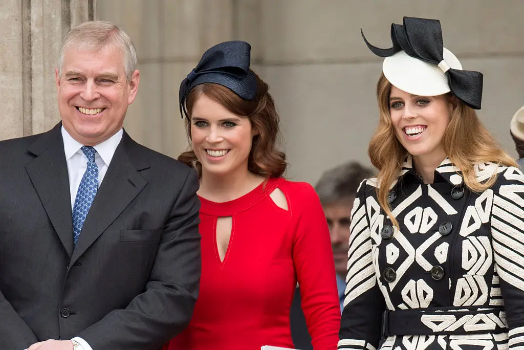The titles of Princesses Beatrice and Eugenie have come into question following the controversy of their father, Andrew (Mark Cuthbert/UK Press via Getty Images)