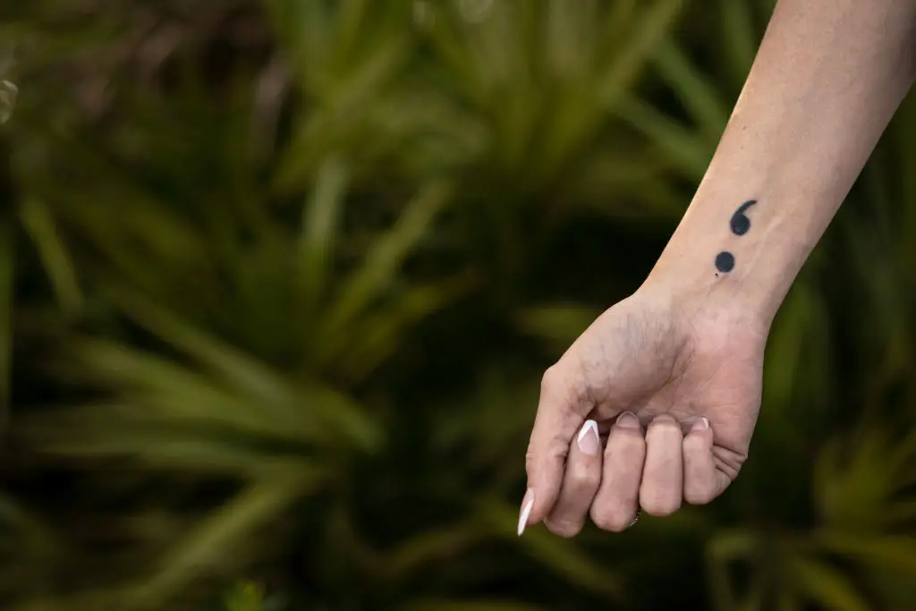 You are likely to have seen a semicolon tattoo before. (Thomas Simonetti for The Washington Post via Getty Images)