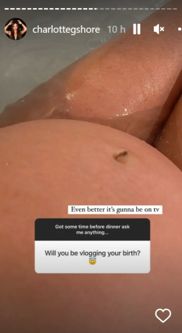 Charlotte announced that she would be filming her pregnancy on Instagram Stories.