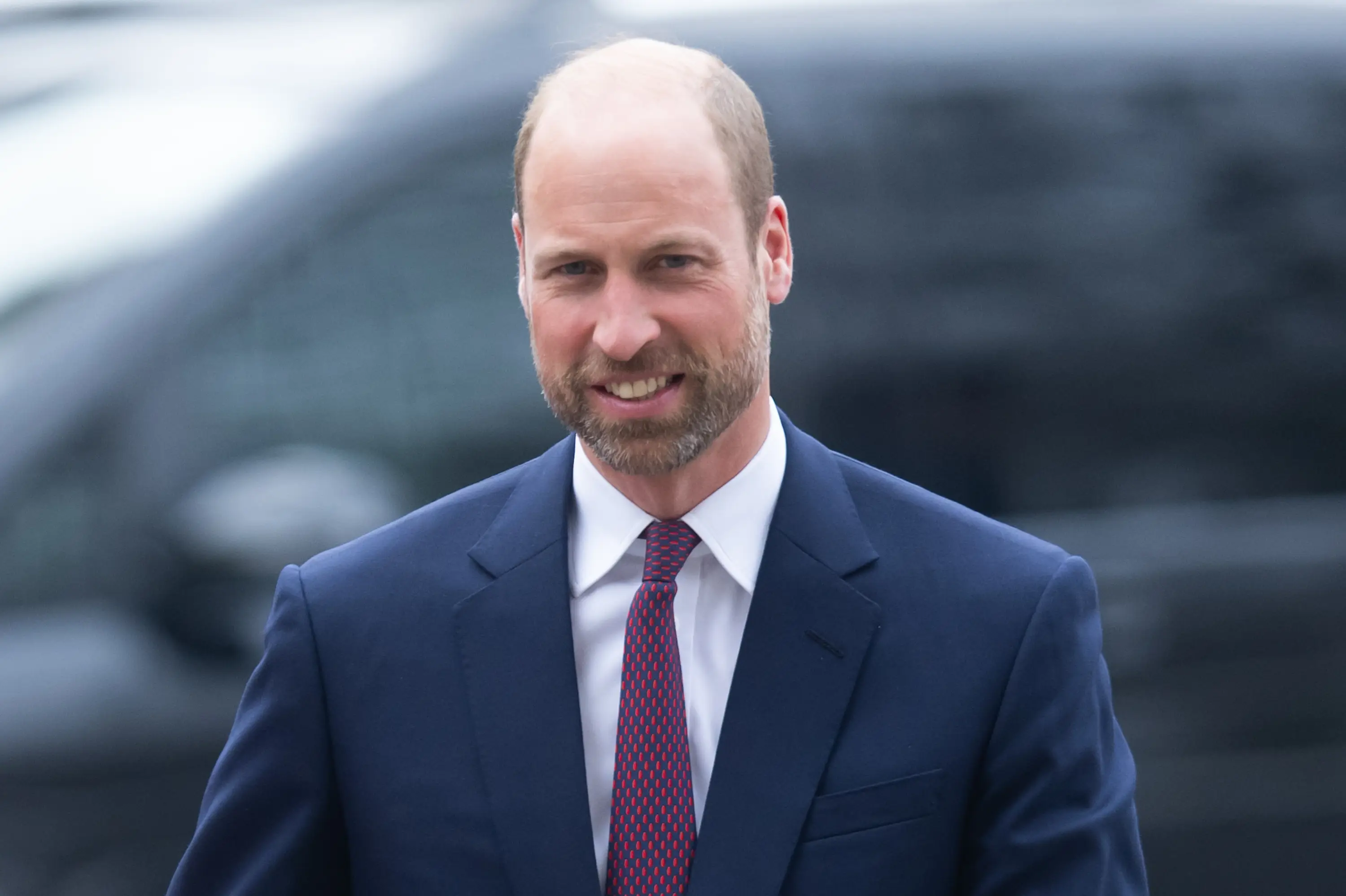 Prince William visited the Sporting Khalsa FC in the West Midlands on Tuesday, where he made a joke about being bald (Samir Hussein/WireImage / Getty Images)