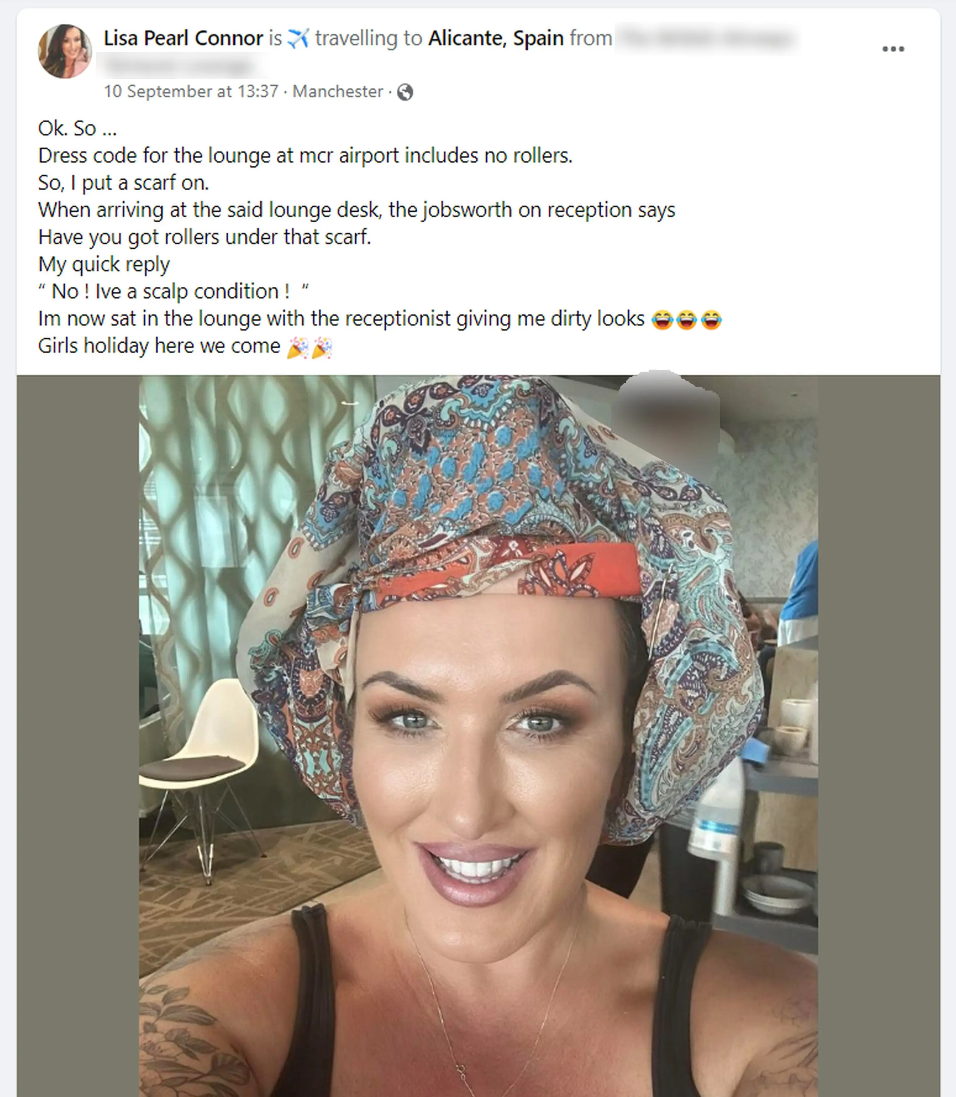 She posted the photo on Facebook.