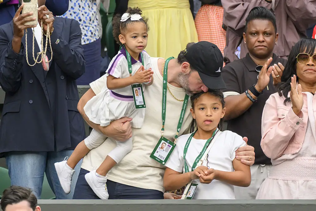 Williams' husband Alexis Ohanian with their two daughters, Alexis Olympia Ohanian Jr. and Adira River Ohanian (Ray Tang/Anadolu via Getty Images)