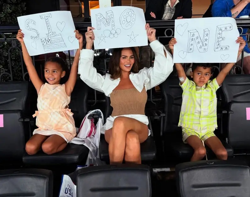 The mum-of-four shared their family news online. (Instagram/@chrissyteigen)