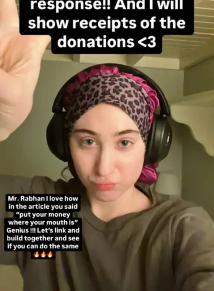 The 'Casual' singer urged Rabhan to 'put your money where your mouth is' (Instagram/@chappellroan)