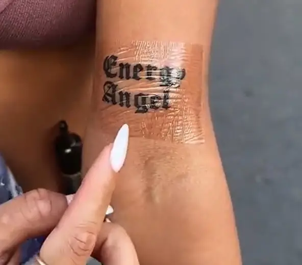 The influencer was upset that the words in her tattoo were the wrong way round.