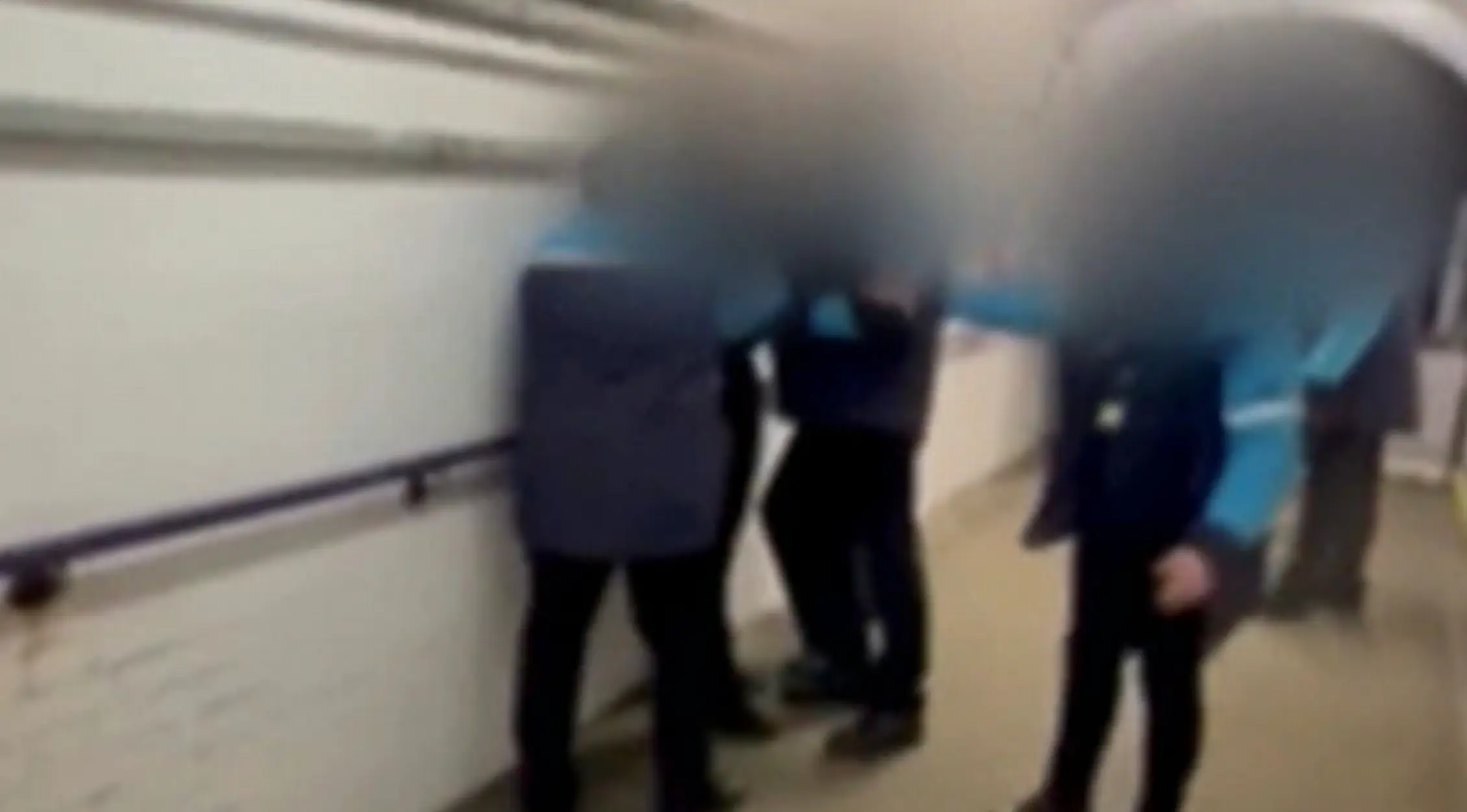 Bodycam footage appears to show her eldest son being pushed up against the wall by staff.