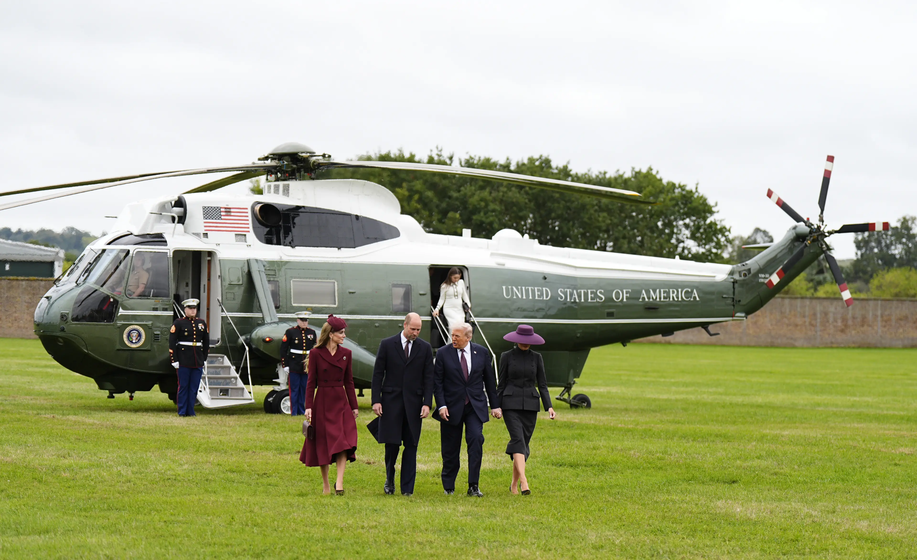 Kate Middleton and Prince William met the Trumps off their helicopter (Aaron Chown - WPA Pool/Getty Images)
