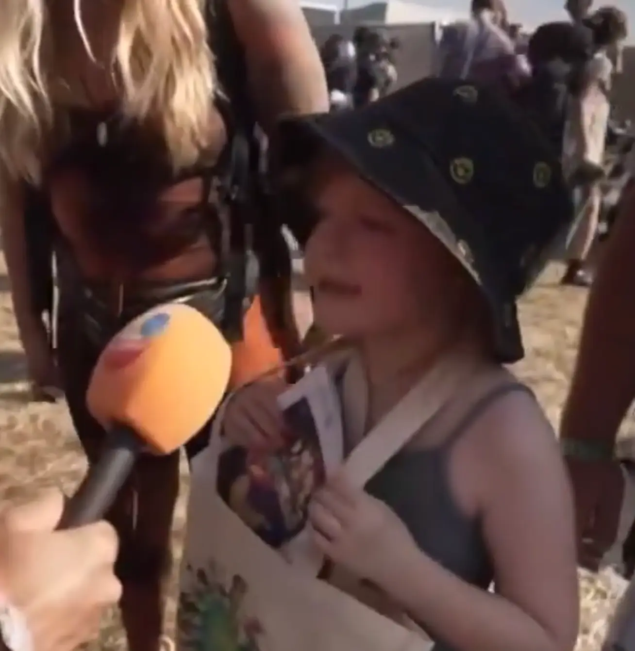 The five-year-old saw her chance and took it. (BBC)