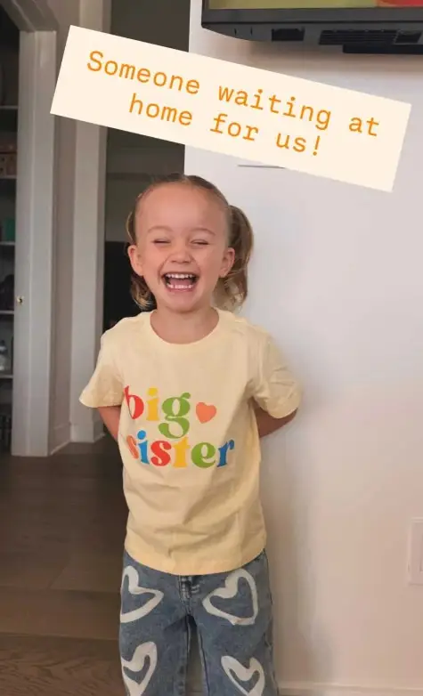 Matilda, 3, looked overjoyed to have become a big sister (instagram.com/kaleycuoco)