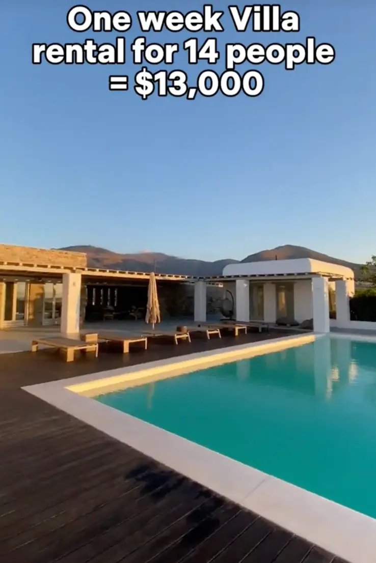 The rented Greek villa also served as the wedding ceremony venue.