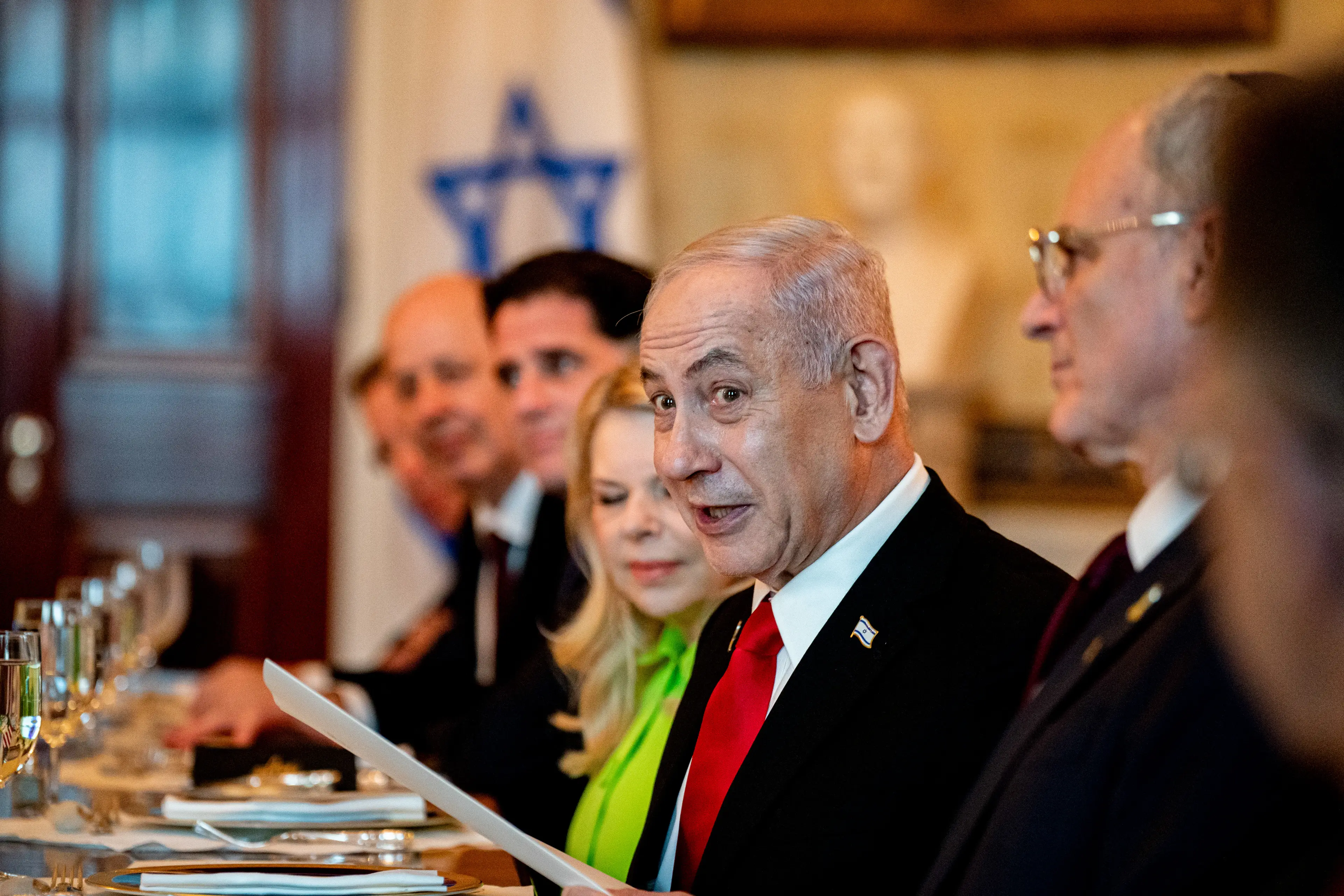 Netanyahu heaped praise onto Trump (Al Drago/Bloomberg via Getty Images)