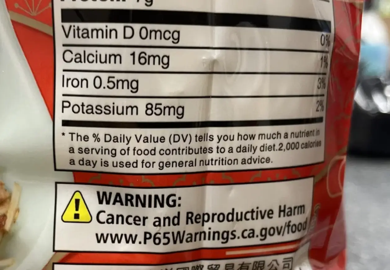 The Reddit user had spotted the 'strange' warning on the packet (RiskyCustard144/Reddit)