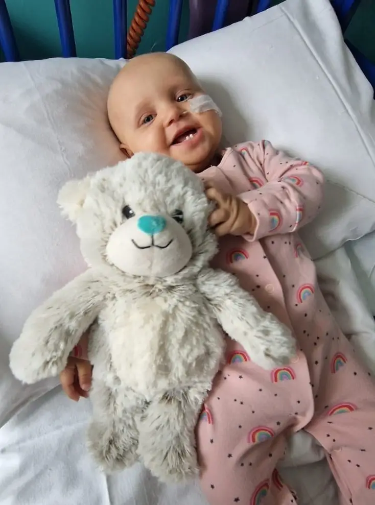 Cuddles - a special Warmies heatable teddy bear - has been providing comfort for Melody (SWNS)