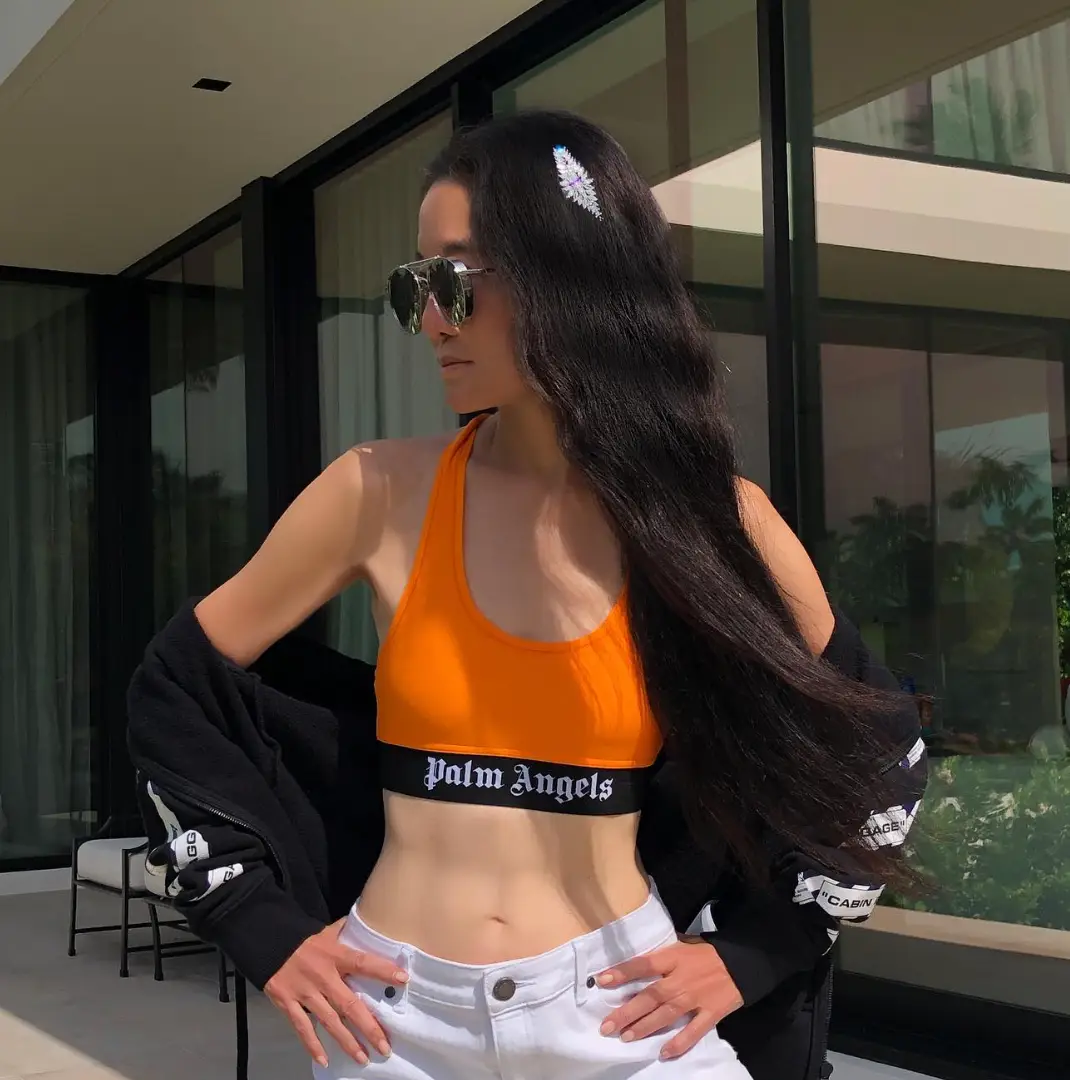 The designer posed for the snap while in quarantine in 2020.