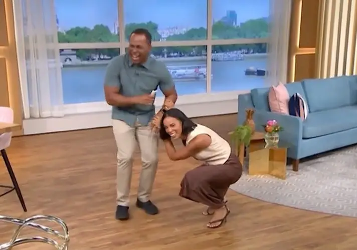 Andi Peters and Rochelle Humes were having a great time on Monday's This Morning.