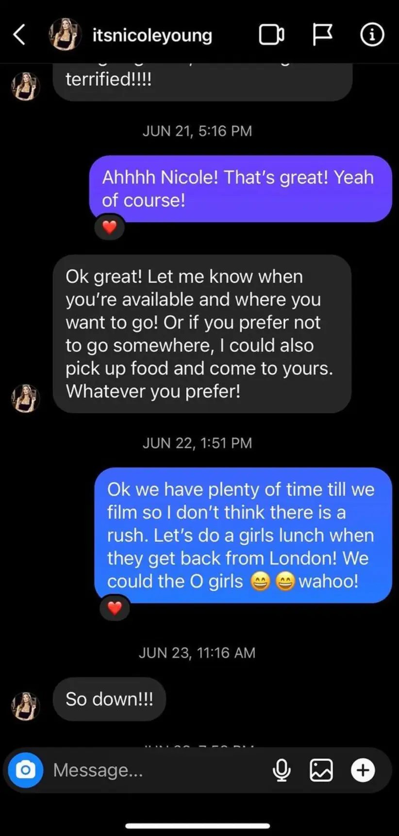 Their conversation took place last June.