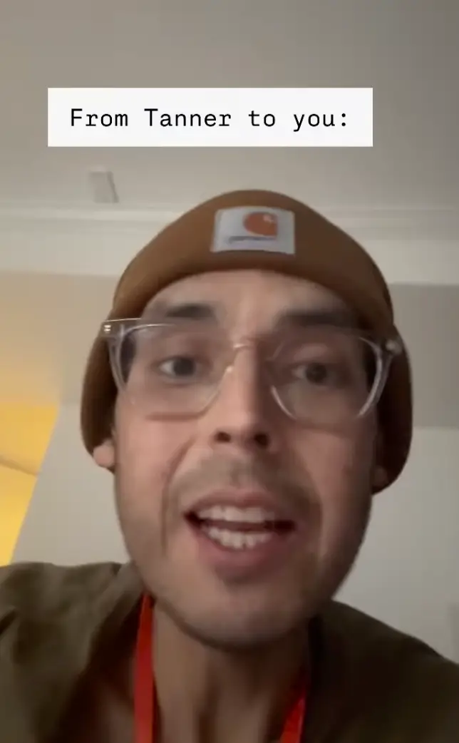 In the heartbreaking clip, the 30-year-old talked about the family member's he's 'excited to see in the afterlife' (Instagram/tannerandshay)