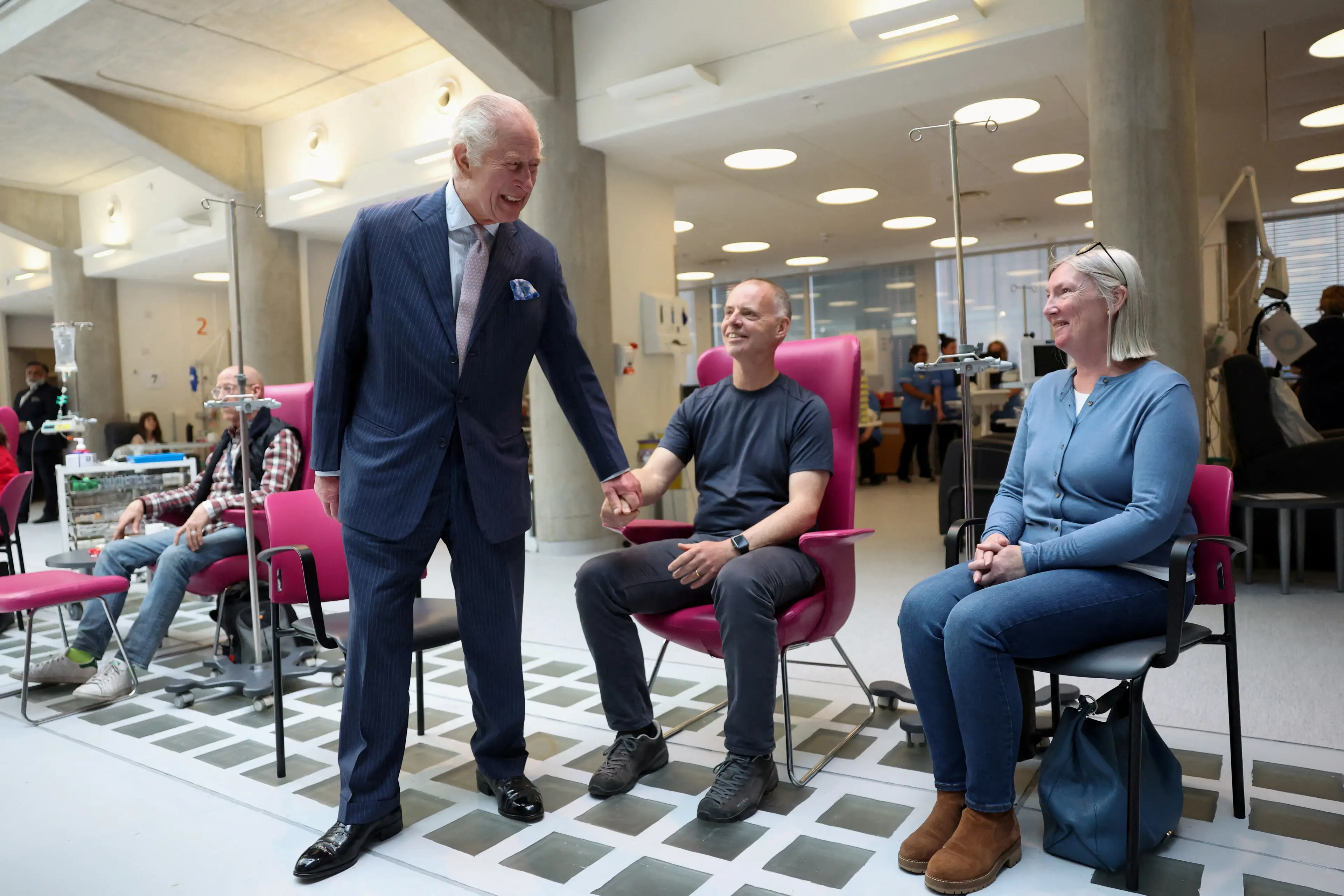 Charles met with fellow cancer patients last year (Suzanne Plunkett - WPA Pool/Getty Images)