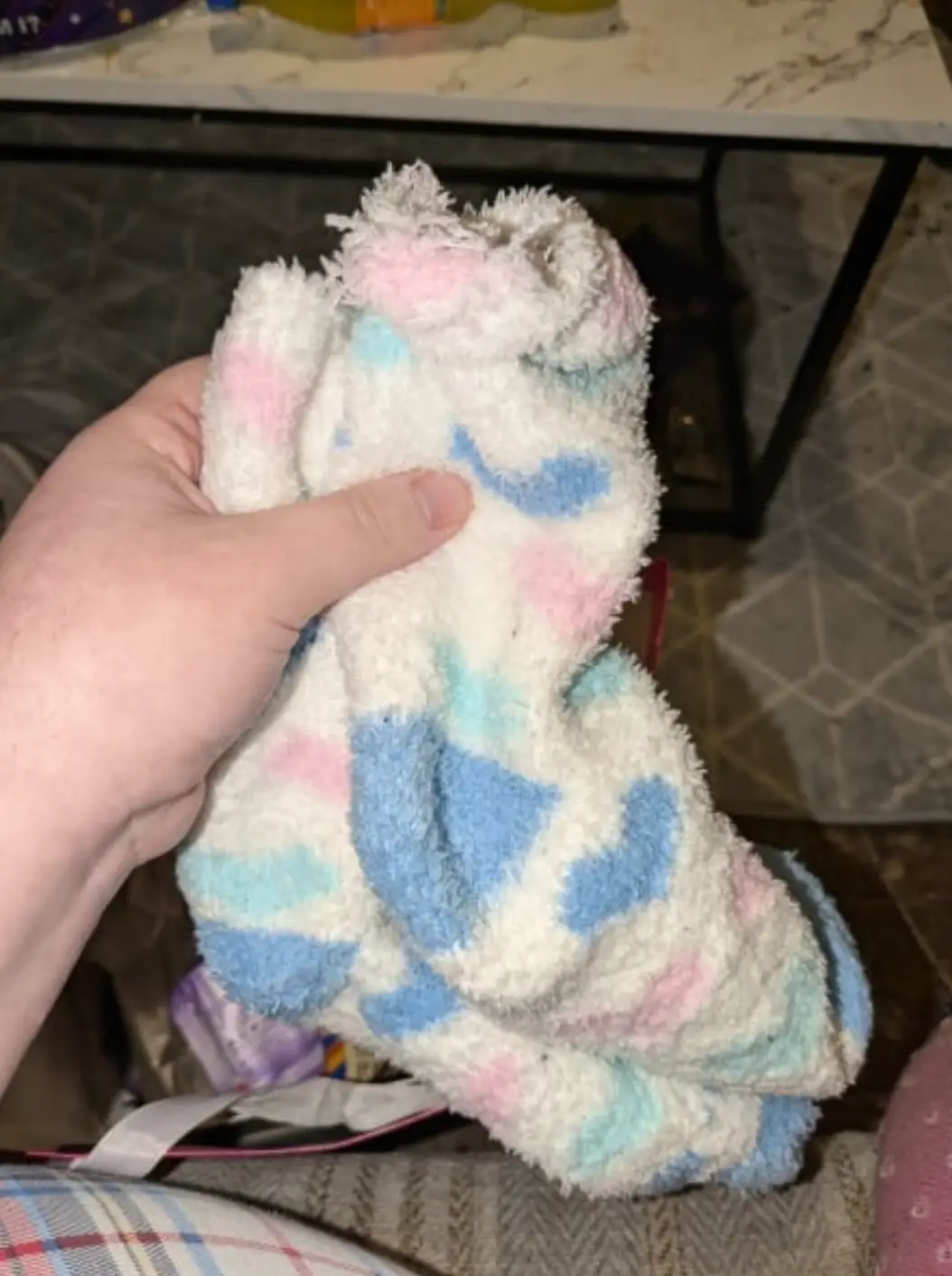 The socks appeared visibly worn (Mumsnet)