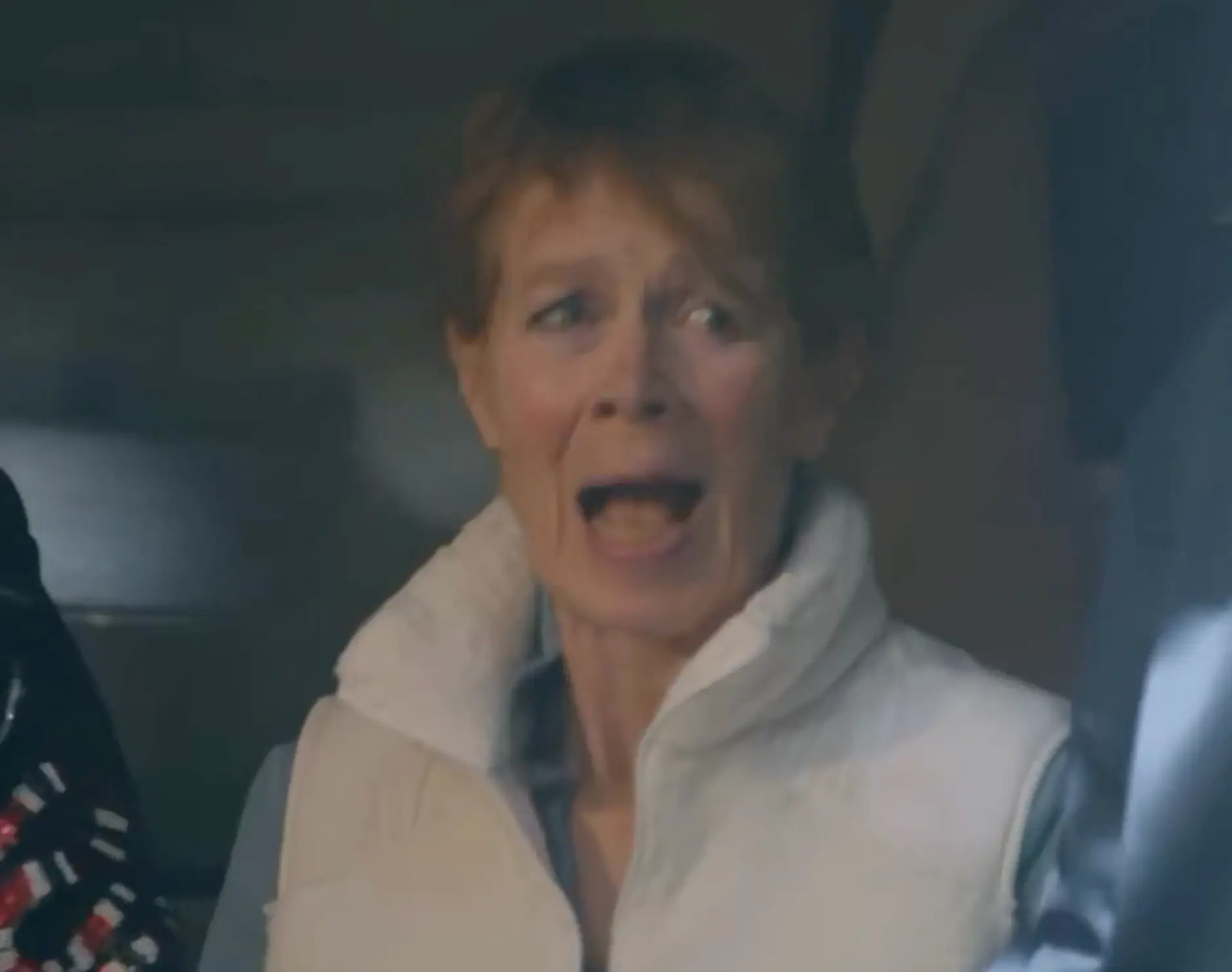 The whole group of celebs couldn't stop laughing following the slip-up (BBC)