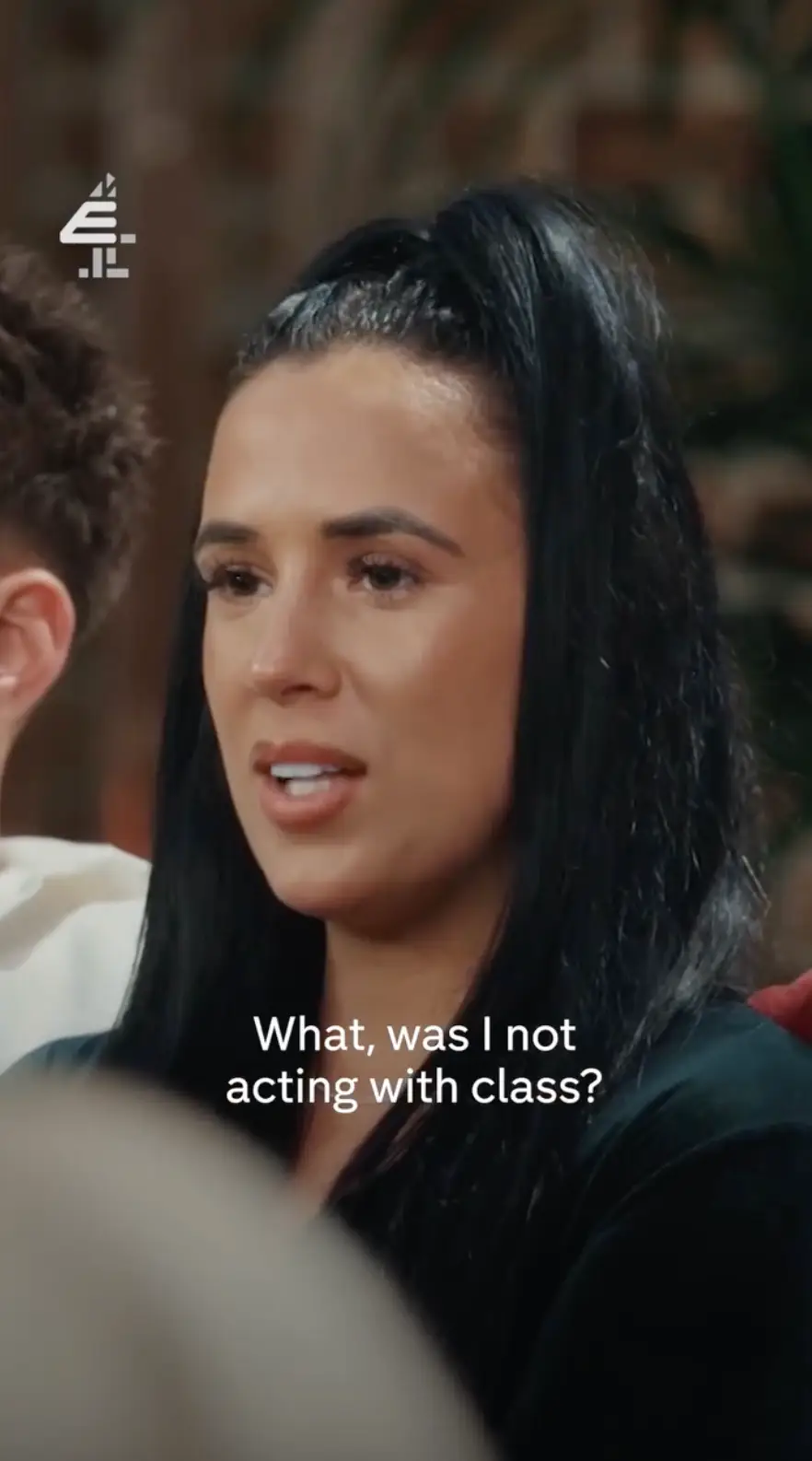 Lacey hit back over Luke's 'class' comment (Channel 4)