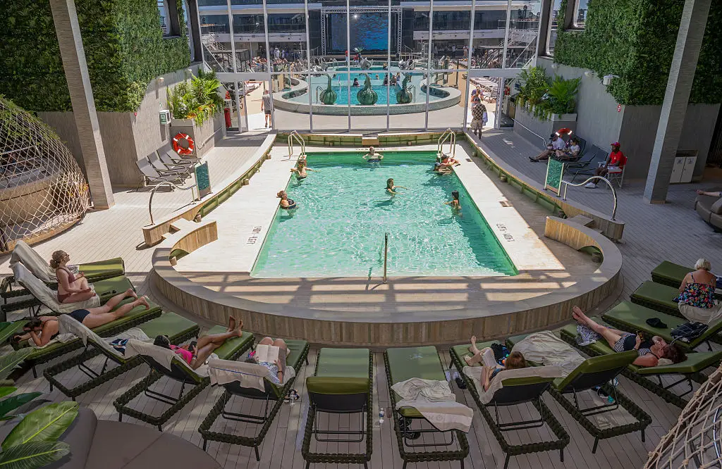 These are just two of the ship's seven pools (Anthony Devlin/Getty Images for MSC World America)