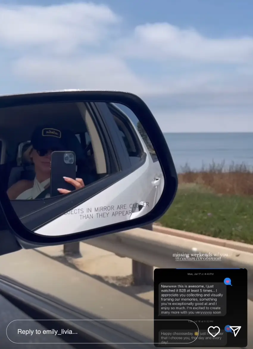 Emily shared a series of Callum's final texts. (Instagram/@emily_livia)