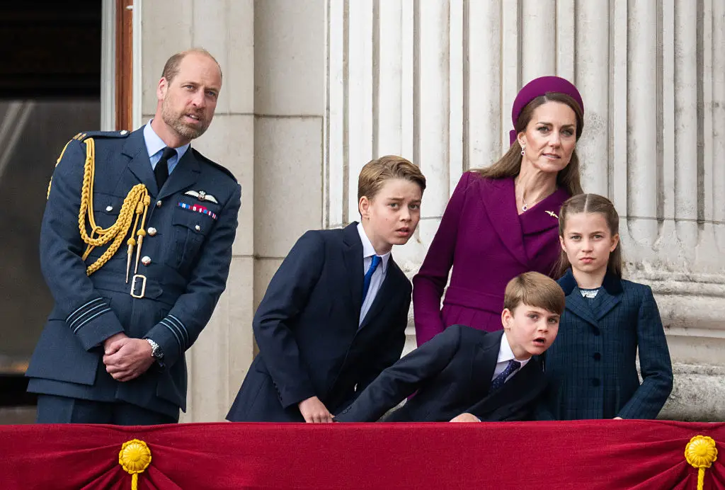 The Wales' played a game of 'guess the aircraft' on the balcony of Buckingham Palace (Samir Hussein/WireImage)