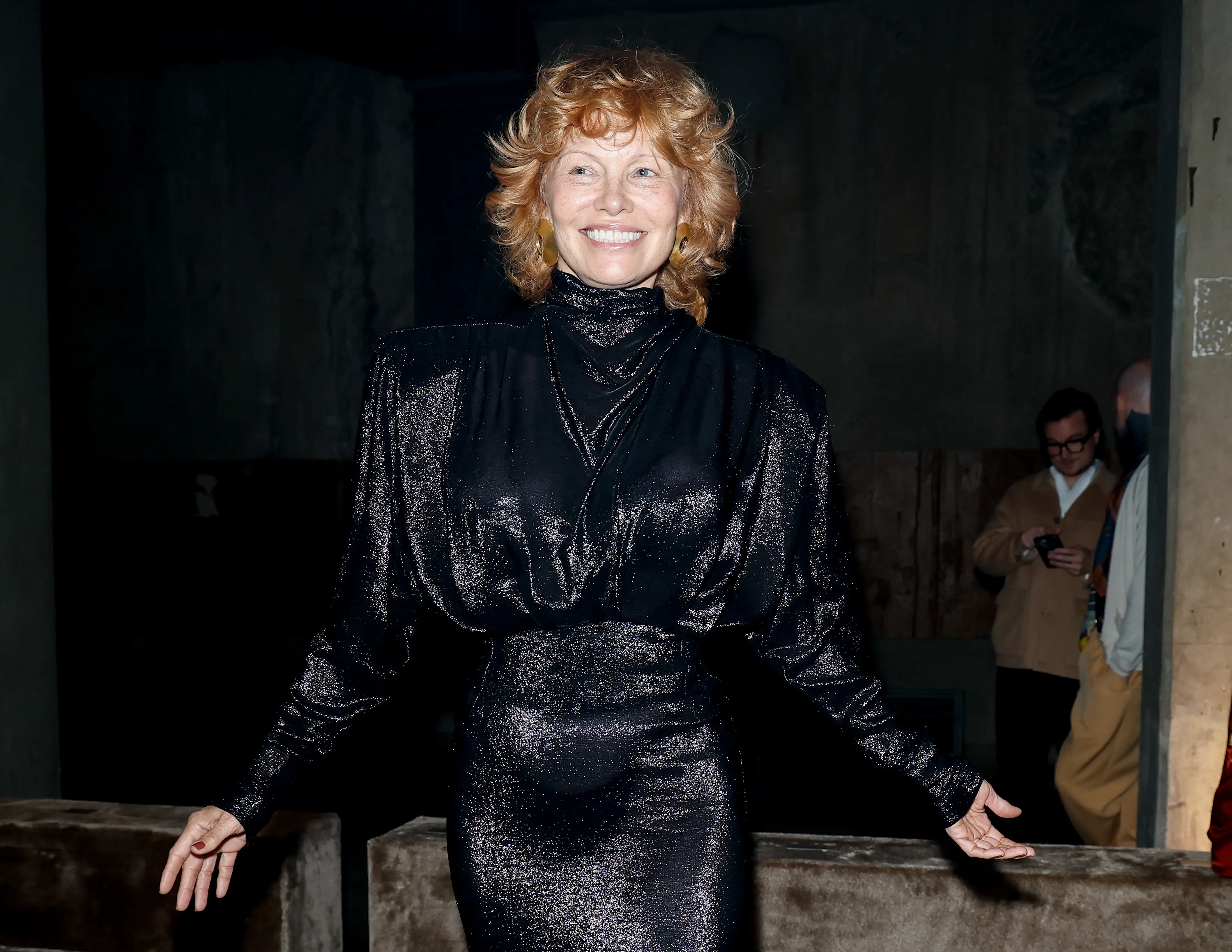 She also showcased it in a different curlier style today (Aitor Rosas Sune/WWD via Getty Images)