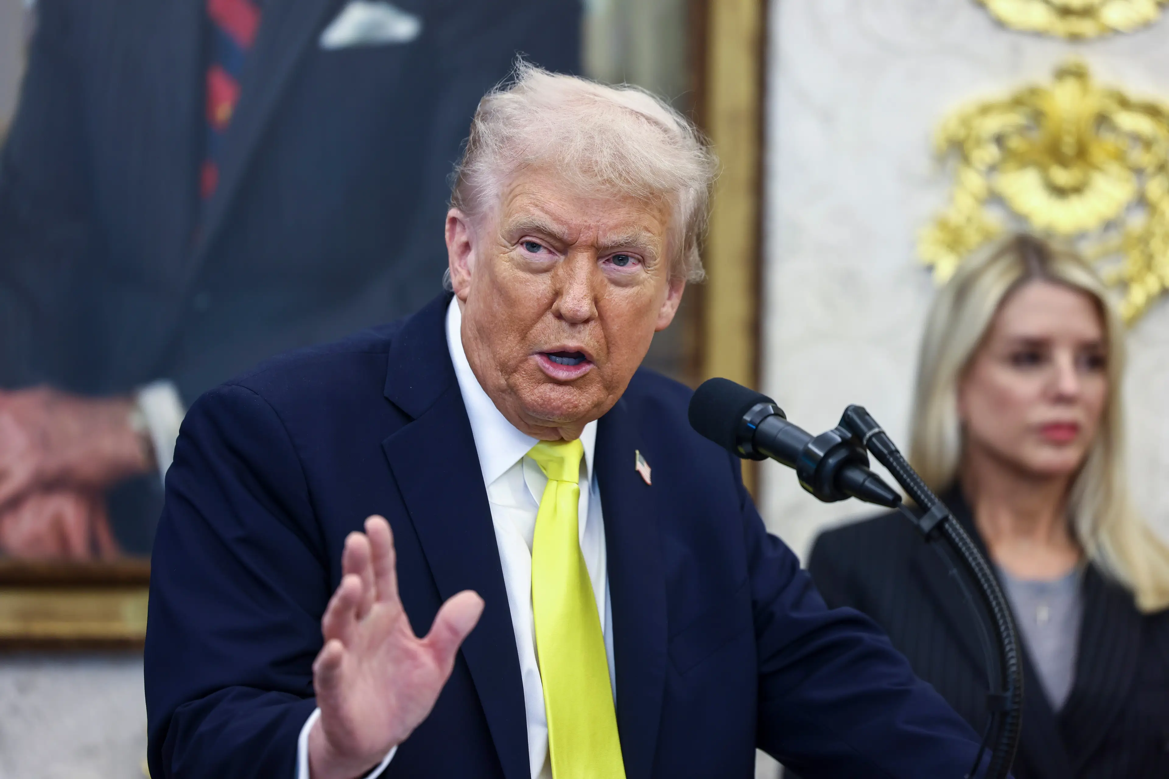 Trump hit out at a reporter who questioned how 'transparent' he's been about his ballroom plans (Jim Lo Scalzo/EPA/Bloomberg via Getty Images)