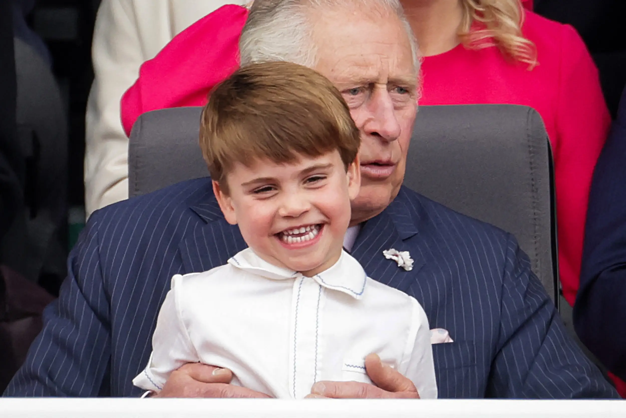 Prince Louis with his other grandfather, King Charles (CHRIS JACKSON/POOL/AFP via Getty Images)