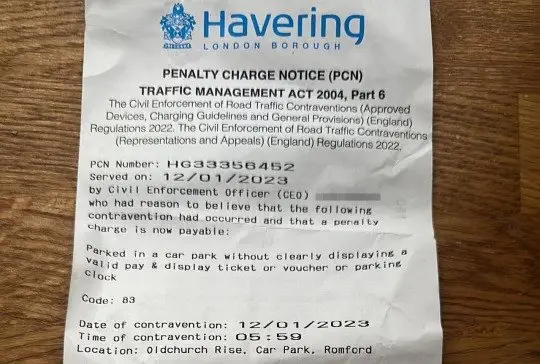 The nurse's husband posted the fine on LinkedIn.