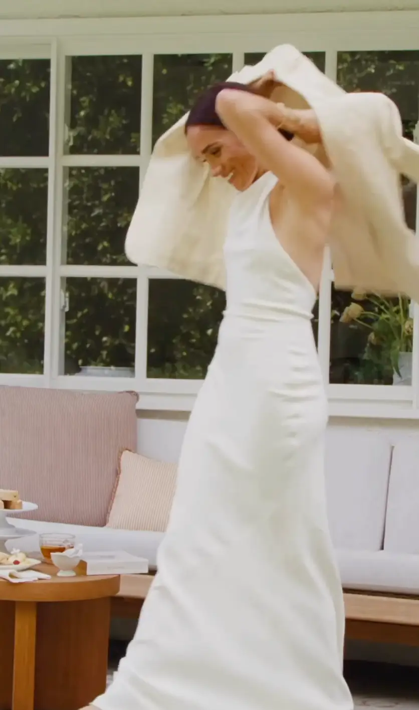 Meghan wore a similar dress in her latest As Ever advert (Instagram/@aseverofficial)