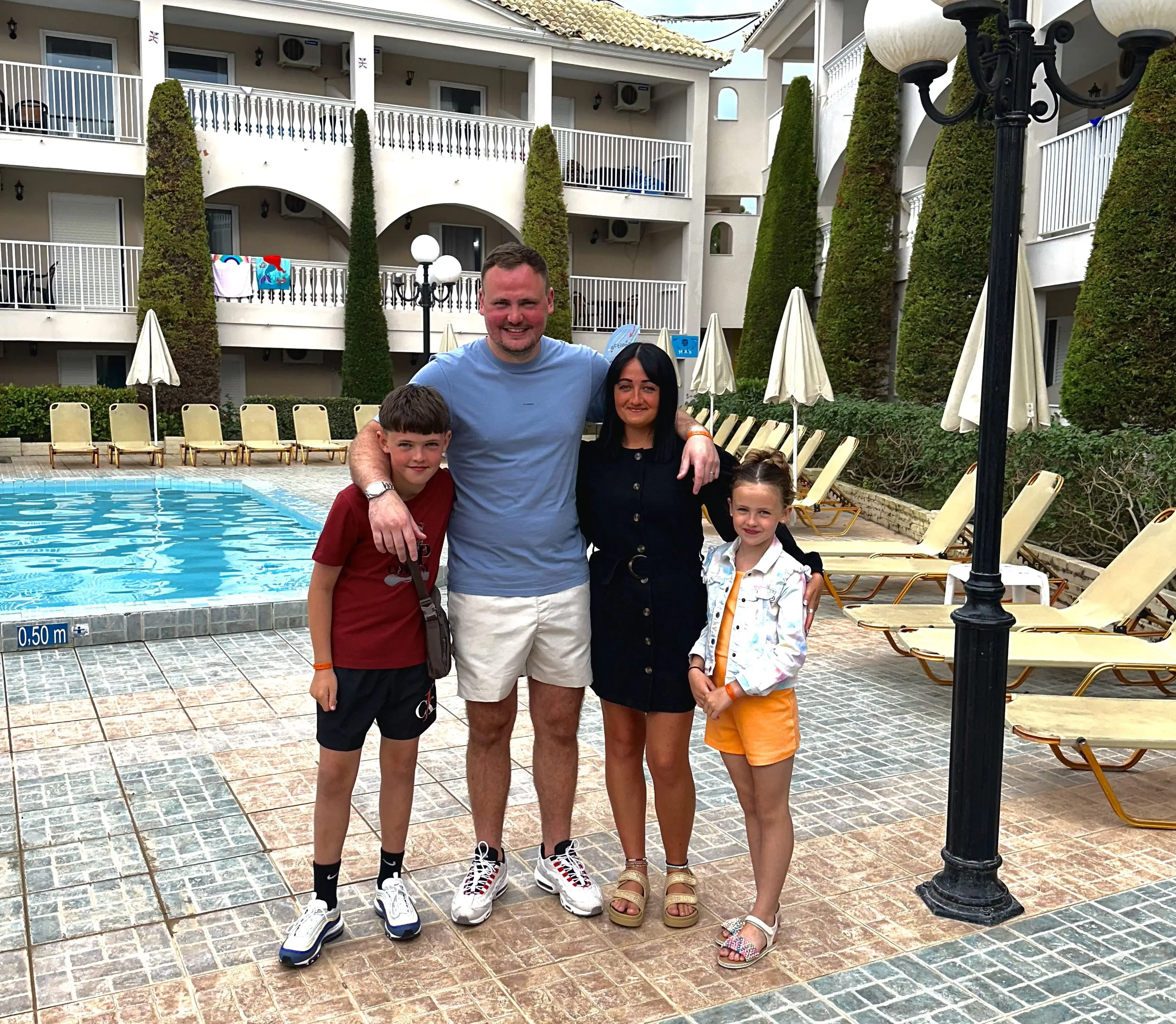 The family recently went to Zante.