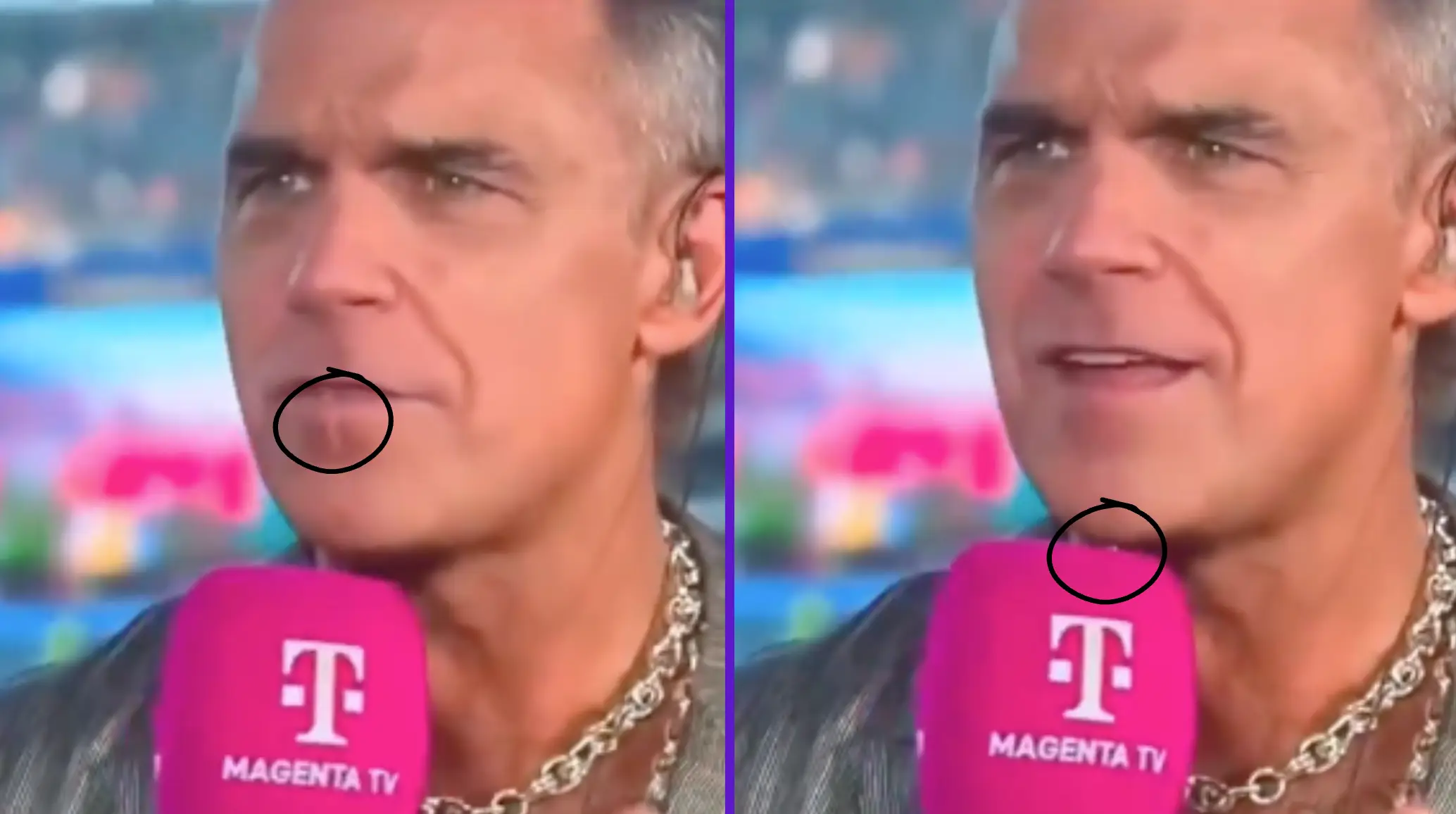 The moment the object appeared to fall was captured on camera (YouTube/@MAGENTASPORT)
