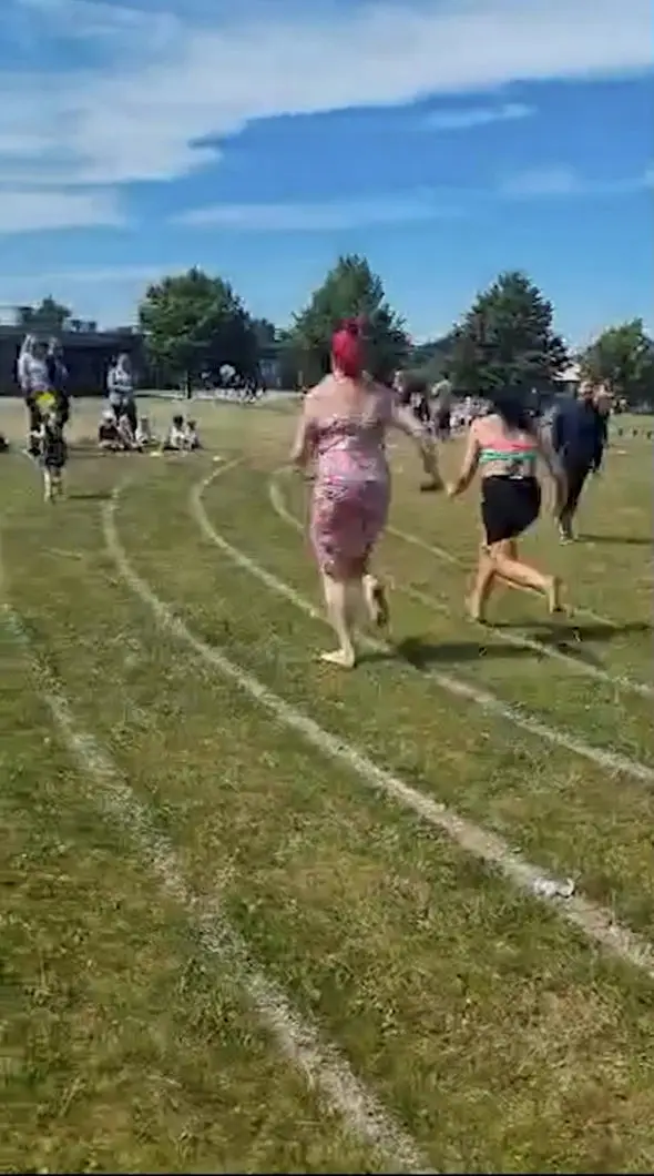 Katie was determined to win the race.