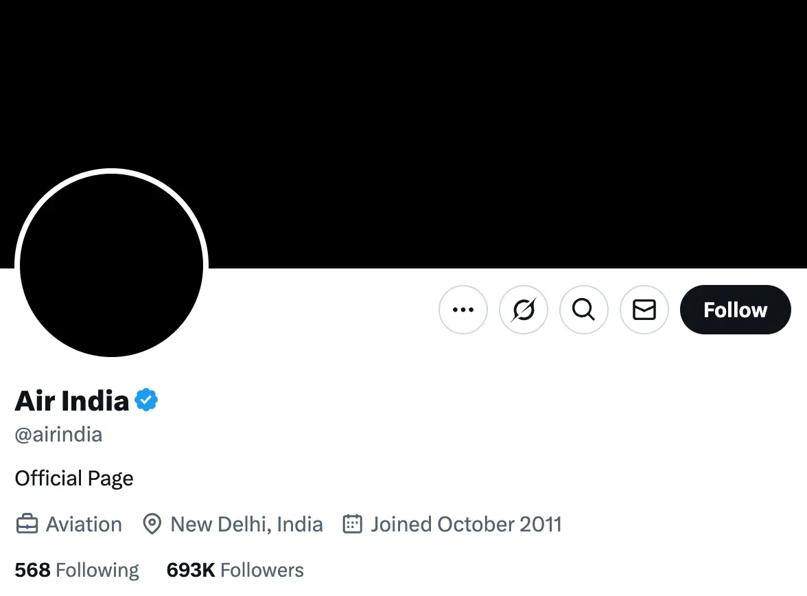 The Air India 'blackout' may be a tribute to the lives lost (X)