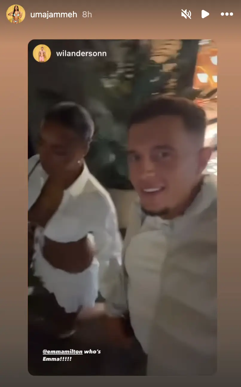 She also shared snippets of a date night with her Love Island beau Wil Anderson. (Instagram/ Uma Jammeh)