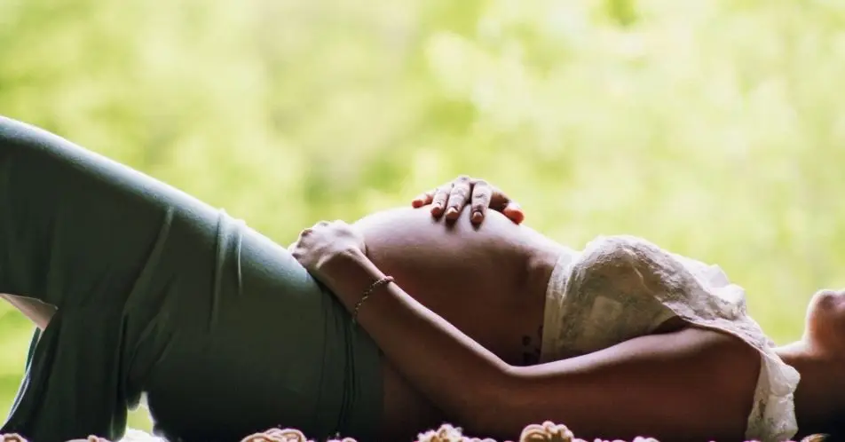 The TikTok mum's baby belly looks totally different when she lies down. (