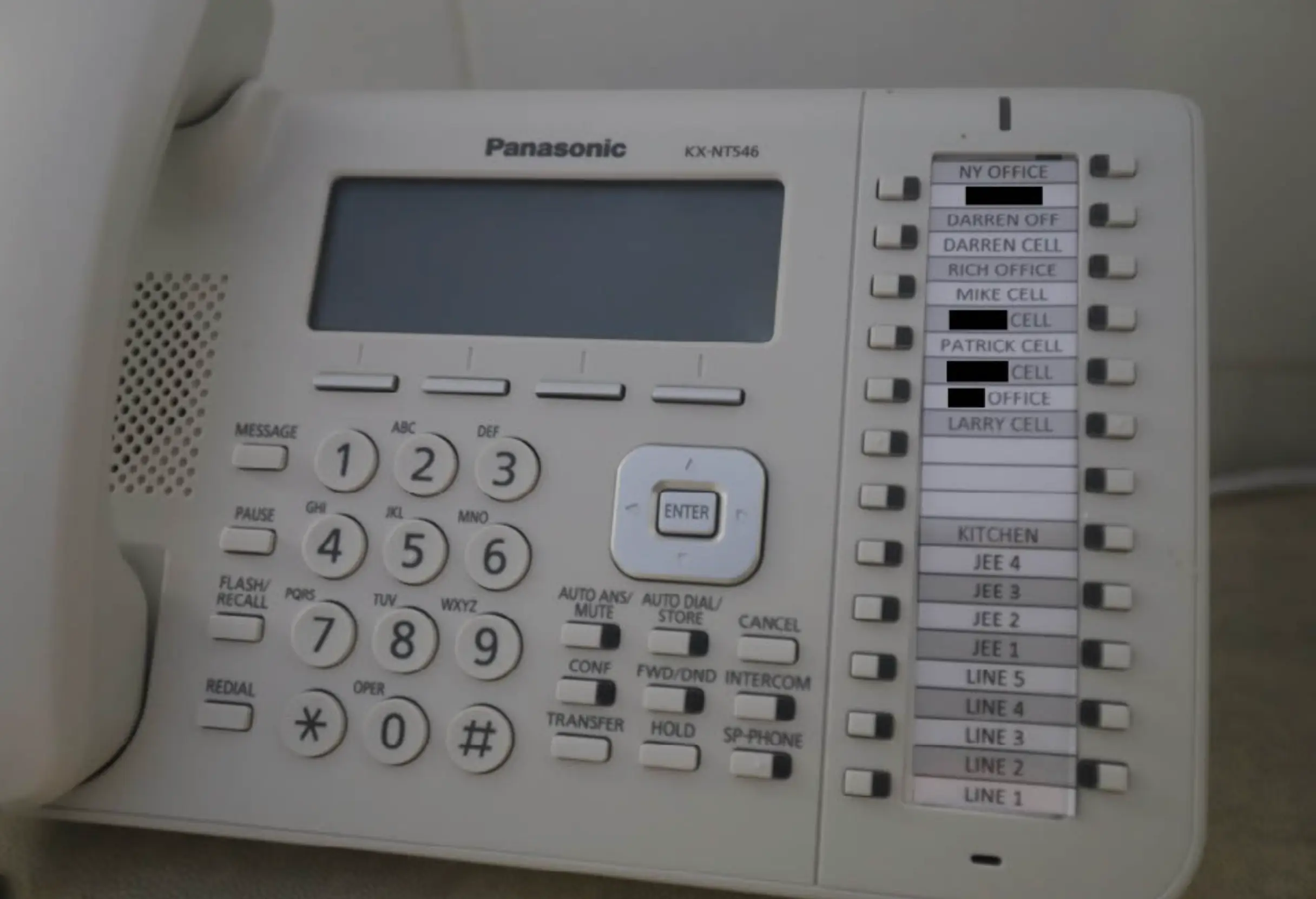 One picture is of a landline phone with names redacted (X/OversightDems)