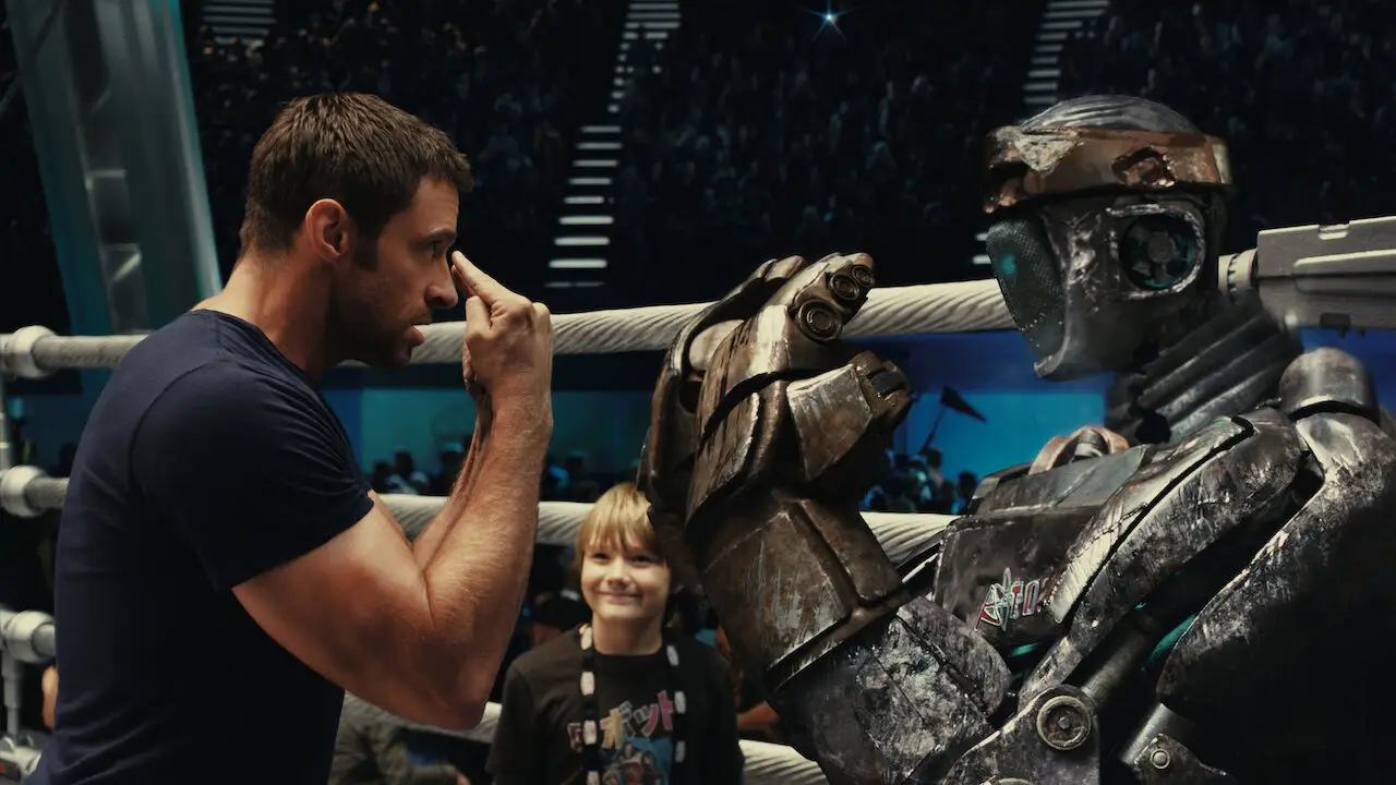 The movie, which stars Hugh Jackman, is about boxing robots (Walt Disney Studios)