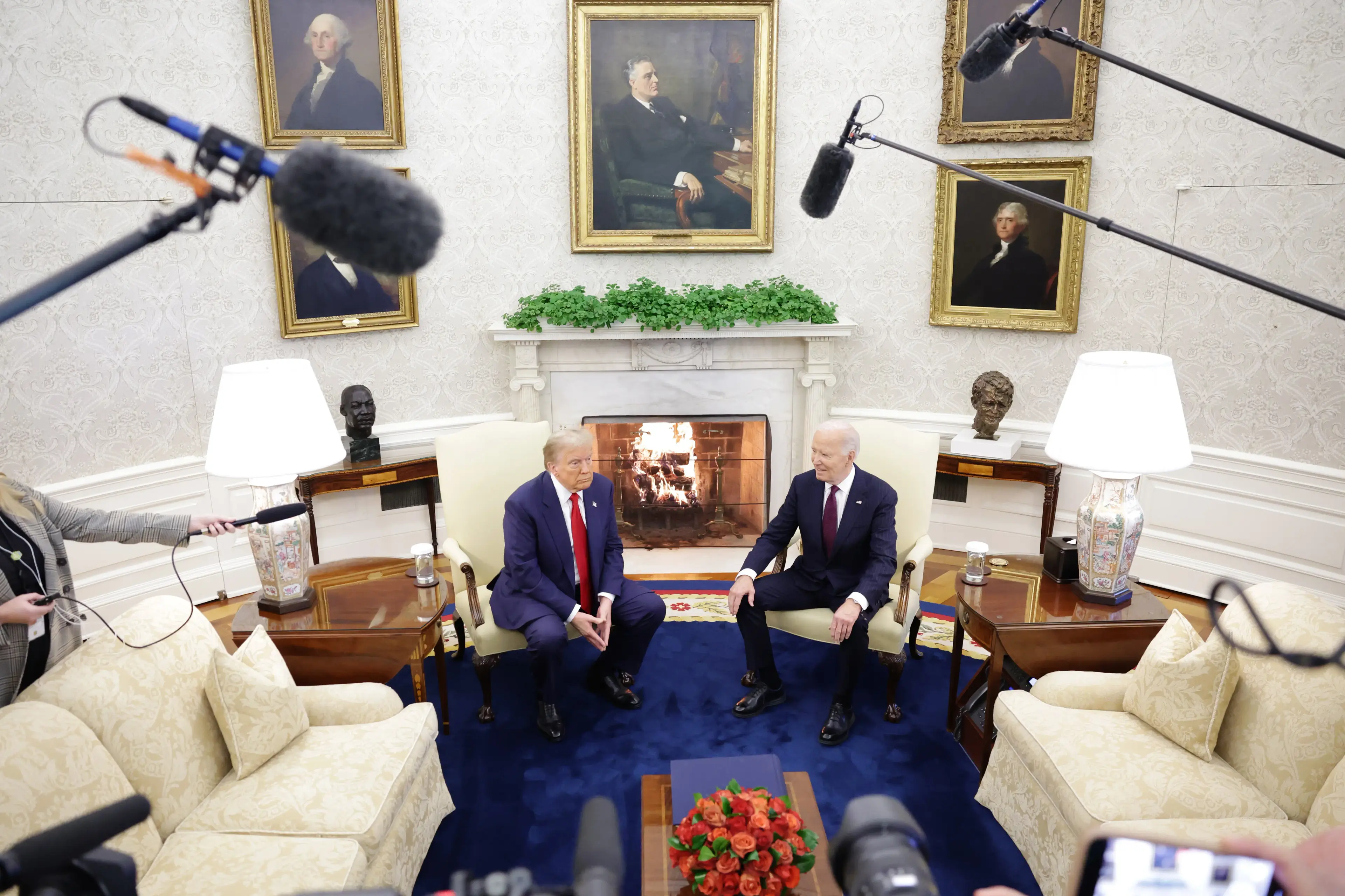 Donald Trump and Joe Biden met at the Oval Office on Wednesday to discuss the presidential transition (Alex Wong/Getty Images)