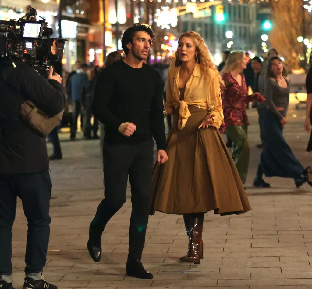 Blake Lively and Justin Baldoni on the It Ends With Us set (Jose Perez/Bauer-Griffin/GC Images)